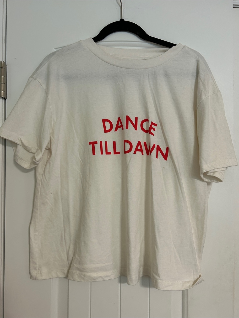 kate spade x Target Cream Tee with Red "Dance Till Dawn" Graphic